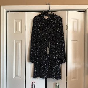 Michael Kors Navy and Silver Dress.